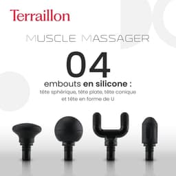 Massage Pistool spiermassage 1800-3200 omw-min 3 snelheden verlicht-ontspant siliconen-opzetstukken 2-traps verwarming USB-C etui — thumbnail 2