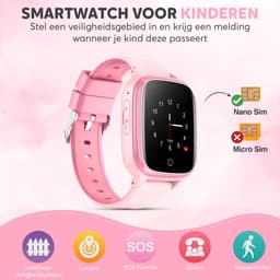 Rock&Rose 4G GPS Horloge Kind - Inclusief Simkaart - SOS Functie - Kinder Smartwatch - Kinderhorloge Meisje Smartwatch - Smartwatch Kinderen - Roze — thumbnail 2