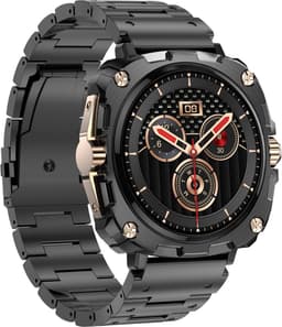 Belesy® Alaska - Smartwatch Dames – Stappenteller – Stem assistent –Gezondheidmetingen – Sporten – Je eigen foto als wijzerplaat - Bel functie – Sterke baterij - Full Touch – Zwart/Goud - Staal — thumbnail 2