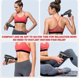 Massage Gun Mini-Massage Gun- Diepe Weefselmassage- Draadloze Handheld Massager- 6 Snelheden- 4 Hoofden- 1800mAh Batterij- Oplaadbaar via Type-C- Super Stil- Pijnverlichting- Geschenken- Zwart massage gun — thumbnail 5