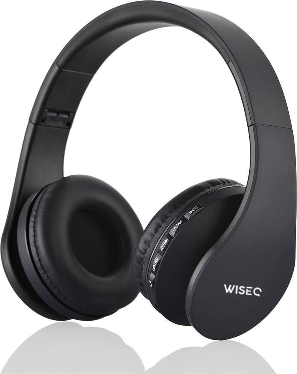 WiseQ Draadloze Koptelefoon Kinderen – Bluetooth Kinderkoptelefoon met Microfoon – SD-kaart & FM-Radio – 8u Bluetooth – Hoofdtelefoon Zwart — afbeelding 1