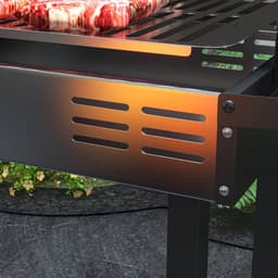 Outsunny - Houtskoolbarbecue - RVS - 118L x 32B x 90H cm - Zwart — thumbnail 4