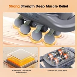 Massagepistool - Massageapparaten - 16-koppige Diepe Weefsel Massager - Zwart 1800mAh & 9 Modi + 9 Intensiteitsniveaus - Met Rood Licht Therapie - Voor Thuis en Fitness — thumbnail 4