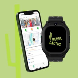 Rebel Cactus SKY (Zwart) - kindersmartwatch - GPS tracker - Whatsapp - (video) bellen - SOS/Geofence - Groot display 1.75" - Gratis OuderApp - Batterij: 32uur - Alle wereldtalen - Geen internet en geen socials - Wel apps - Uit tijdens school - Wifi — thumbnail 4