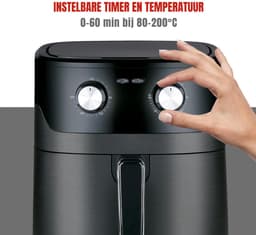 Aurixi® Airfryer xl - Airfryer xxl - Heteluchtfriteuse - 6 Liter - Timer tot 60 Minuten - Zwart- 39 cm x 29 cm x 34 cm — thumbnail 2
