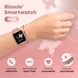 Bizoule Smartwatch Beso - Smartwatch Dames & Heren - Rosé-Goud - 40mm - Horloge met Belfunctie - AMOLED Full HD - Bloeddrukmeter - Stappenteller - Android en iOS — thumbnail 2