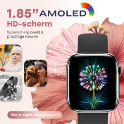Bizoule Smartwatch Beso - Smartwatch Dames & Heren - 40mm - Horloge met Belfunctie - AMOLED Full HD - Bloeddrukmeter - Stappenteller - Android & iOS - Zwart — thumbnail 2