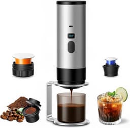 Drie-In-ééN Draagbare Koffiezetapparaat, Draagbare Koffiezetapparaat, Oplaadbare Koffiezetapparaat, Usb-Capsule Espressomachine (Grijs) — thumbnail 1