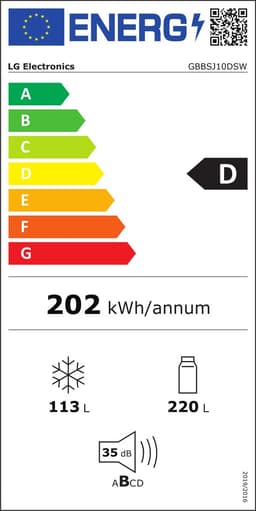 LG GBBSJ10DSW vrijstaande koel-vriescombinatie - 375 liter inhoud - Total No Frost - Linear Cooling - DoorCooling+ - wit — thumbnail 2