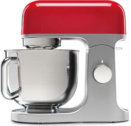 Nexvo® Mixer met Mengkom - Keukenmachine - Deegmixer - Inclusief Accessoires - RVS- Zilver/Rood - 39cm x 24cm x 36cm — thumbnail 1