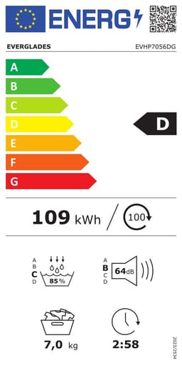EVERGLADES EVHP7056DG - Warmtepompdroger - 7 kg - 64 dB - Energielabel D Warmtepompdroger — thumbnail 2