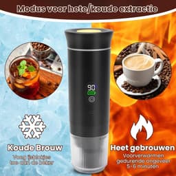 Zyrex® Draagbare Koffiemachine - Blender To Go - Draagbare Blender - Zwart - 9cm x 9cm x 21cm — thumbnail 2