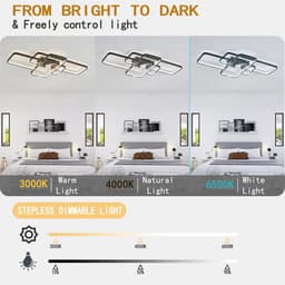 Moderne LED Plafondlamp met Ventilator - Dimbare Zwarte Zomer- en Winterstand - 103cm — thumbnail 5