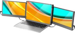 Aurixi® Krachtige en Professionele Portable Monitor Pro 2024 - Full HD - 13” / 16.5” Tri-Screen - Laptop Scherm Uitbreider - Inclusief Beschermhoes en Kabels - Zwart -23cm x 33cm - 3cm — thumbnail 2