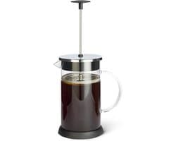 French press - French Press Koffiemaker - Thee Maker - Koffiepers - 1000 ml - Borosilicaatglas - Hoog borosilicaatglas - Drievoudig filtersysteem - Vaatwasmachinebestendig - Zwart