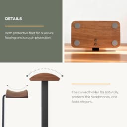 Notenhouten Koptelefoon Standaard - Koptelefoon houder - Headset houder - Gaming Headset Stand - Met Opbergbasis - Hoofdtelefoon Standaard Bureau - Koptelefoon Standaard Universeel — thumbnail 2