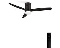 CREATE - Stille 40W plafondventilator met technische ABS bladen in verschillende maten - L - Met licht - Afstandsbediening - WIND CALM