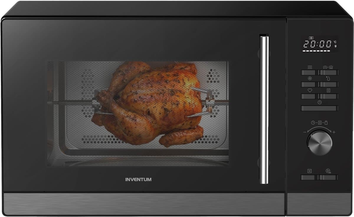 Inventum MN327CB Combimagnetron - 32L - 1000W - Hetelucht- en grillfunctie - Met draaispit - 10 programma's - 4 combistanden - Ontdooifunctie - Zwart — afbeelding 1
