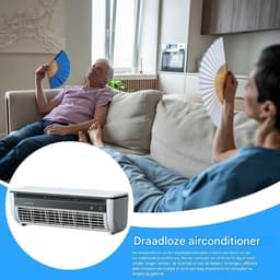 Wand Airco Ventilator - Draagbare Koeler - Persoonlijke Koeling - Draadloos Opladen - 33 cm Lengte - Wit — thumbnail 5
