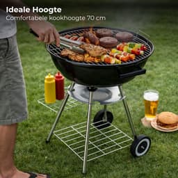 Lomera Houtskoolbarbecue - Houtskool BBQ - Houtskool Barbecue - Kogelbarbecue - Kogel BBQ - Barbecue op Wielen - BBQ op Wielen - Houtskoolbarbecue op Wielen - Houtskool BBQ met Wielen — thumbnail 3