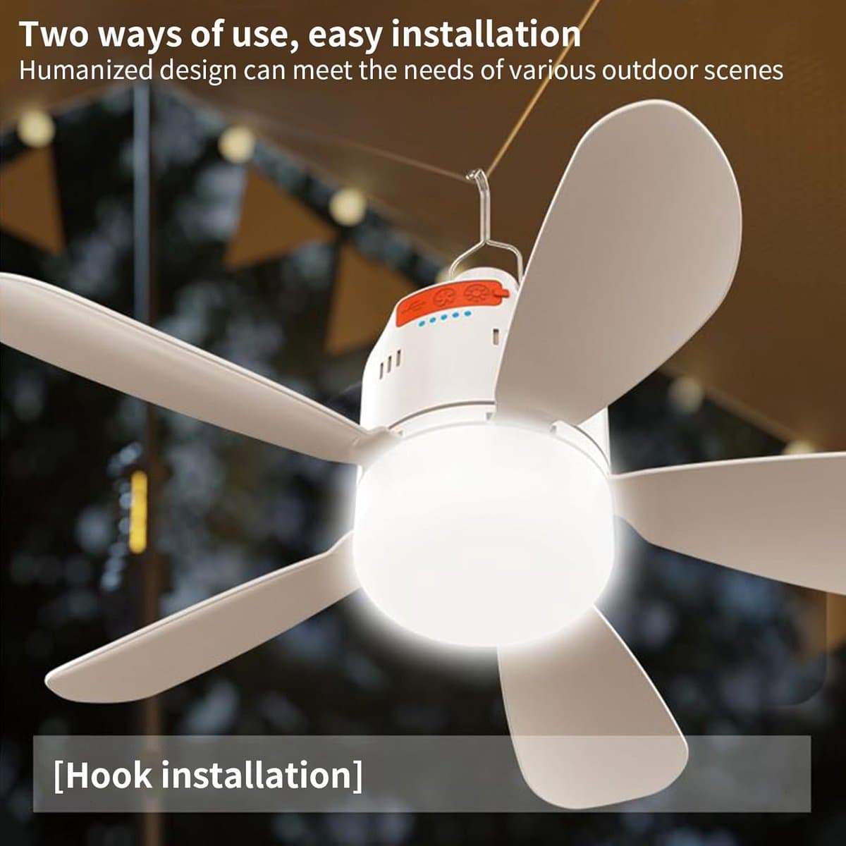 Tent Ventilator - Draagbare Koeler - Buiten Ontspannen - Met Afstandsbediening - 1.54 Pond - Wit — afbeelding 1