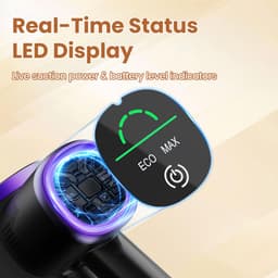 Steelstofzuiger Draadloos - Premium Gold - Stofzuiger Zonder Zak - Geschikt voor Dierenharen - Krachtig - Kruimeldief - Draadloze Stofzuigers - Steelstofzuigers - Kruimelzuiger - Compact & Licht - LED verlichting 45000 Pa/500 W/45 min — thumbnail 3