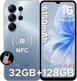 DOOGEE NOTE 56 X PRO - Smartphone - Android 16 - 32 GB RAM + 128 GB ROM / 2 TB TF - 6150 mAh - 8,45 mm ultraslank - 6,56 inch HD+ - 13 MP + 8 MP - NFC - Face ID - Gemini AI - GPS - Blauw — thumbnail 1