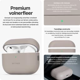 DECODED Leren Hoesje voor AirPods Pro 3 - Airpods Pro 3 Case - Premium ECCO-leer - Geschikt voor Magsafe - Draadloos Oplaadbaar - Indicatie Lampje - Krasbestendig - Beige — thumbnail 3