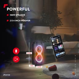 Bluetooth speaker - Fenton Track210 - Partybox met microfoon - Lichteffecten en oplaadbare accu — thumbnail 3