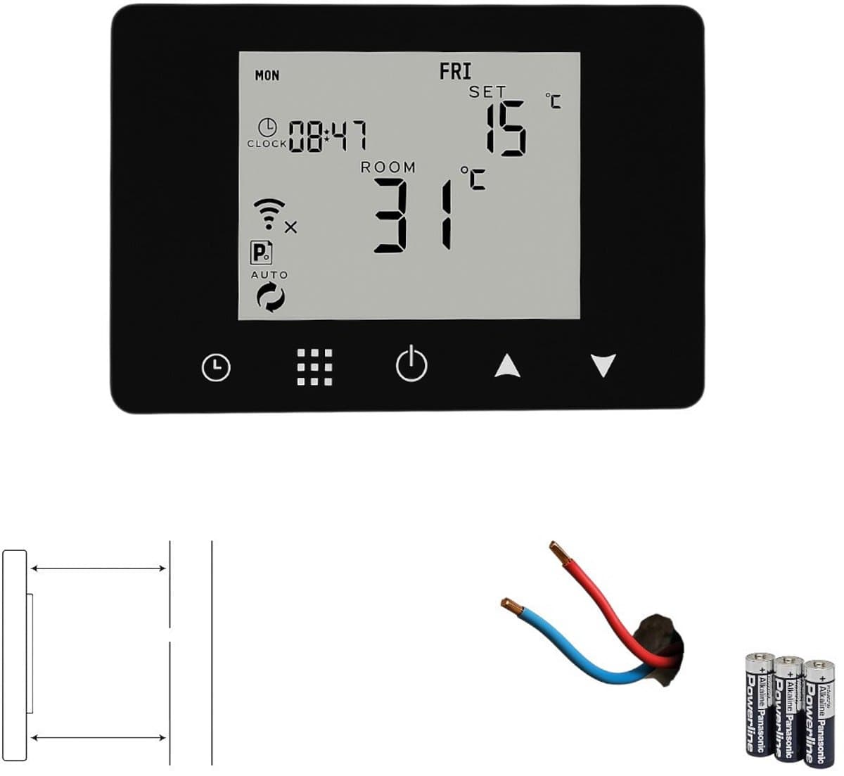 Slimme thermostaat voor cv | Zwart | Wifi | Zigbee | Touchscreen | Tuya Smart Life | Dag- en weekschema — afbeelding 1