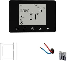 Slimme thermostaat voor cv | Zwart | Wifi | Zigbee | Touchscreen | Tuya Smart Life | Dag- en weekschema — thumbnail 1