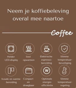 Flavers ® | Draagbare Elektrische Espressomachine | 2026 model | Grijs | Koffiezet apparaat voor Onderweg | Capsules & Gemalen Koffie | Portable Espresso Machine | Cadeauset | koffiemaatje | Draagbare Koffiemachine | Reis & Camping Koffiezetapparaat — thumbnail 2