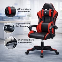 Bayt Gamestoel - Gaming chair - Gamingstoel - Comfort gamer stoel - Zwart en rood — thumbnail 5
