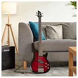 Chicago Basgitaar van Gear4music, Trans Red Burst — thumbnail 4