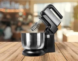 Zyrex® Mixer met Mengkom - Keukenmachine - Deegmixer - Inclusief Deeghaak en Garde - Zwart - ‎26cmx 40 cm x 45cm — thumbnail 5