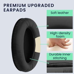 kwmobile 2x oorkussens geschikt voor Sennheiser HD201 / HD206 / HD180 / HD200 Pro - Earpads voor koptelefoon in zwart — thumbnail 2
