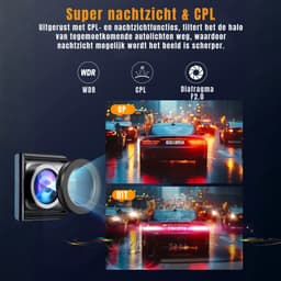 DnA® Dashcam - Dashcam Voor Auto - Dashcams - Dashcam Voor Auto Voor en Achter - Dashcam Draadloos - Zwart - 22cm x 14cm x 6cm — thumbnail 2