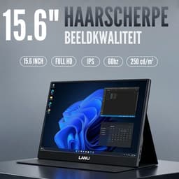 Portable Monitor Flex 15.6" Touchscreen - Full HD Draagbare monitor met USB-C & HDMI - Extra scherm laptop - Plug & Play - Incl. Beschermhoes — thumbnail 2