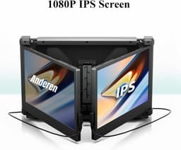 Quvo® Krachtige en Professionele Portable Monitor Pro 2024 - Full HD - 13” / 16.5” Tri-Screen - Laptop Scherm Uitbreider - Inclusief Beschermhoes en Kabels - Zwart -23cm x 33cm x 3cm — thumbnail 3