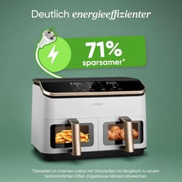 Heteluchtfriteuse met 2 Kamers - Dubbele Mand Frituur - Gelijk Tijd Koken - Kijkvenster & Metaal - 85 Liter — thumbnail 3