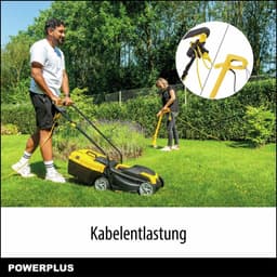 Elektrische grasmaaier trimmer - Tuingereedschap set - Gazon onderhoud - 2-in-1 functionaliteit - 32 cm snijbreedte - geel — thumbnail 4