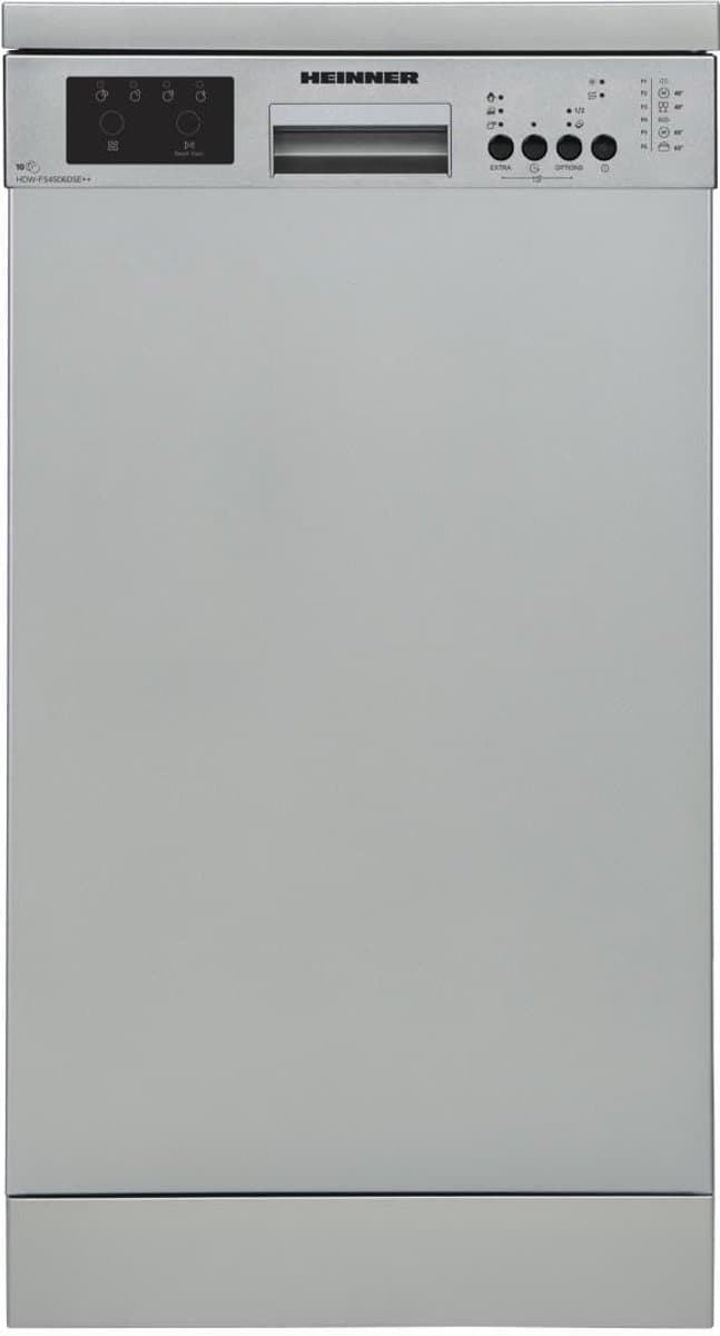 Vrijstaande Vaatwasser - Compacte Vaatwasser - Dagelijks Schoonmaken - Energieklasse E - 45 cm Breed - Zilverkleurig — afbeelding 1