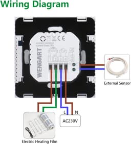 Slimme WiFi Thermostaat voor Elektrische Vloerverwarming - Weekprogramma & Spraakbesturing — thumbnail 4