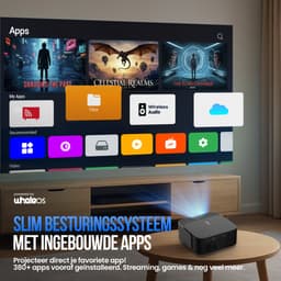 Strex Beamer - Smart 1080P Full HD Projector - 4K Ondersteuning - WiFi & Bluetooth - Ingebouwde Speakers - Draagbare Mini Beamer Thuisbioscoop - WhaleOS - Inclusief Opbergtas — thumbnail 3