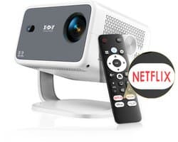 XGODY Gimbal N6 Beamer - Met GELICENCIEERD Netflix & Uitgebreide Apps - Natives 1080P, Autofocus - 700 ANSI Lumen, 4K-ondersteuning - KI-Spraakbediening - Voor de Ultieme Thuisbioscoop