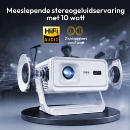 XGODY Premium Mini Beamer - Alles-in-één Smart TV Projector - 2026 model - Android 14.0 - WiFi 6 & Bluetooth 5.4 - 4k ondersteuning - Beamer - Inclusief Hdmi kabel - Home Cinema - Wit — thumbnail 5