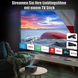MELVRA Beamer - Projector - Full HD 1080P & 4K - 1200 ANSI Lumen - 5G WiFi & Bluetooth - 300 inch Display - Thuisbioscoop - Voor Smartphone, PS5 & Fire Stick — thumbnail 5
