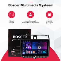 Boscer Autoradio - Geschikt voor Suzuki Swift 2005-2010 - Android 15 - 4+64GB - Draadloze Apple Carplay & Android Auto - 10.1 Inch HD IPS Touchscreen - GPS Navigatiesysteem - Bluetooth, USB, WiFi & MP5 - Achteruitrijcamera & Microfoon — thumbnail 2