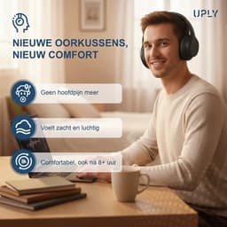 Set Oorkussens voor Sony Koptelefoon - WH-CH700N Oorkussen - WH-CH700N - Kunstleer met Traagschuim — thumbnail 3