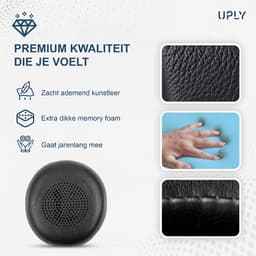 Set Oorkussens voor Jabra Koptelefoon - Elite 45h Oorkussen - Elite 45h/Evolve2 65/Evolve2 40 - Kunstleer met Traagschuim — thumbnail 5